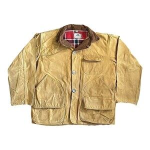 Vintage 60’s Black Sheep Flannel Insulated Canvas Hunting Jacket W/ Game Pouch